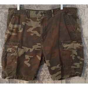 Levis Shorts Mens Size 40 Green Camo Grunge Outdoor Safari Hiking Bermuda Cargo